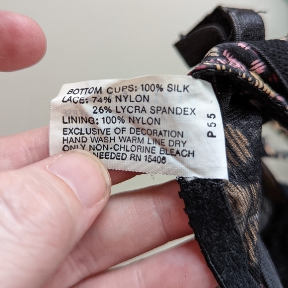 Vintage 90s Adrianna Papell Silk Abstract Print Unlined Bra Size 36A - Picture 12 of 14